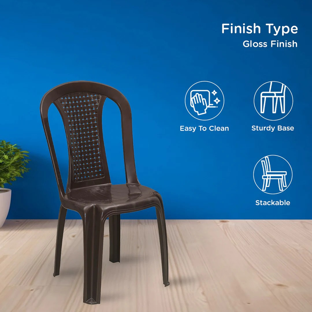Plastic Armless Chair (Weather Brown)