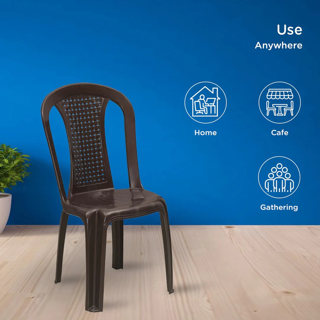 Plastic Armless Chair (Weather Brown)