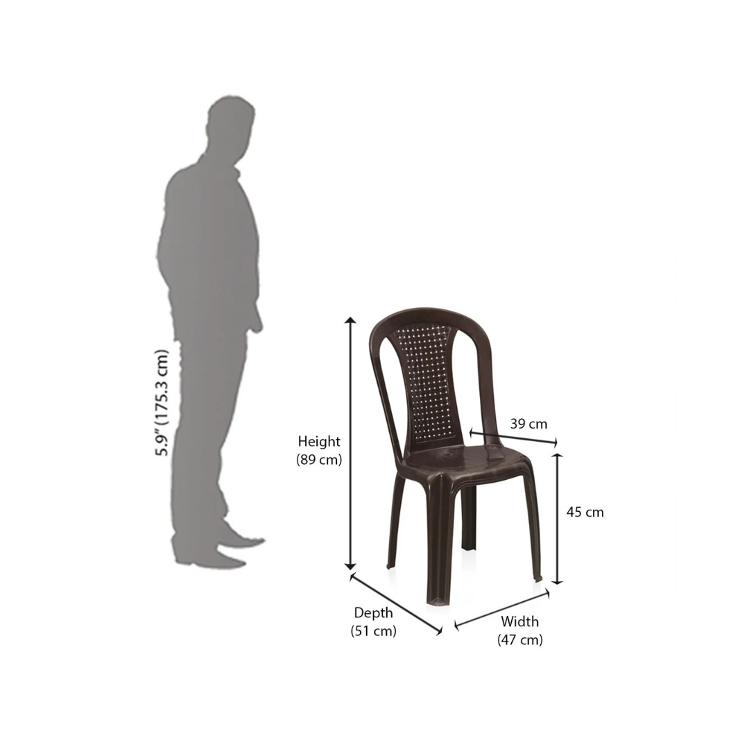 Plastic Armless Chair (Weather Brown)